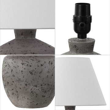Myron 18" Minimalist Scandinavian Concrete Effect Resin/Iron LED Table Lamp - JONATHAN Y